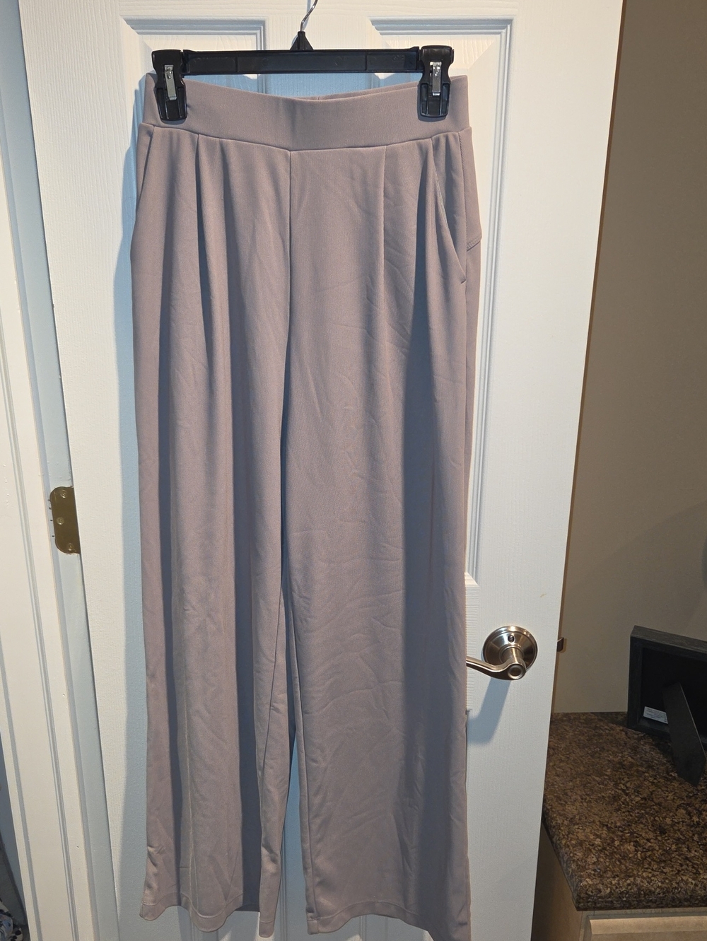 HALARA Wide Leg Pull-On Pants in Taupe